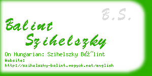 balint szihelszky business card